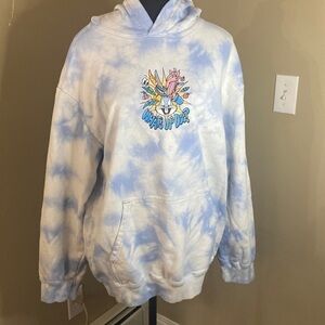 H&M relaxed fit tie dye hoodie size medium bugs bunny WB licensed graphic